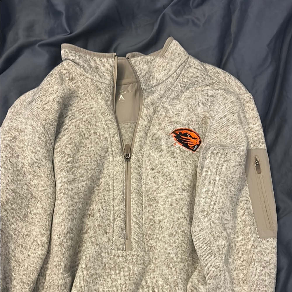 Gray Quarter-Zip Sweater